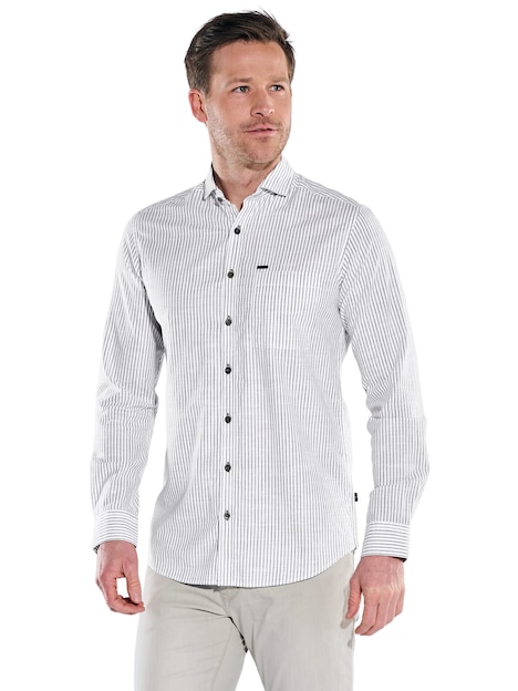 Herren Hemd gemustert , Braunbeige