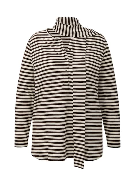 Henleyshirt mit abnehmbarem Schal