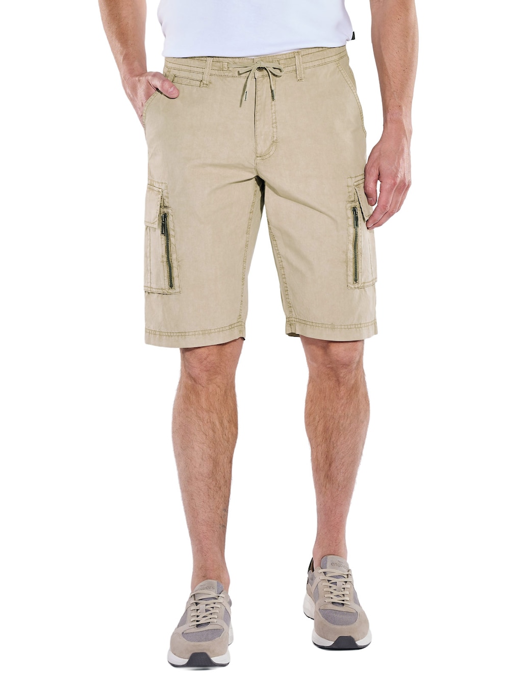 Herren Bermuda mit Tunnelzug , Beige