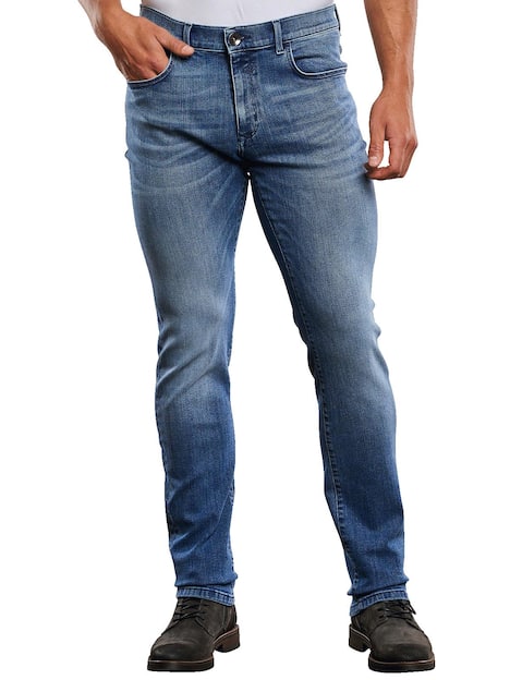 engbers Herren Super-Stretch-Jeans slim fit , Taubenblau