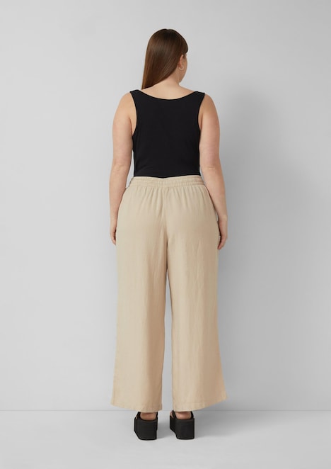 Leinenmix Hose mit weitem Bein