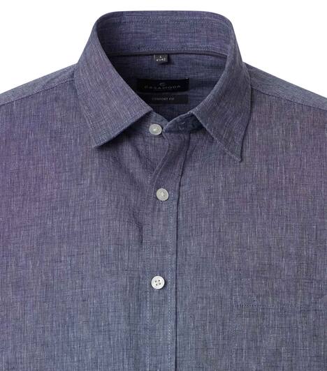 Leinenhemd Kurzarm uni Comfort Fit