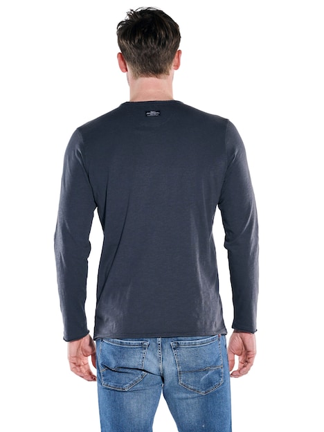 Herren Rundhals Shirt , Saphirblau