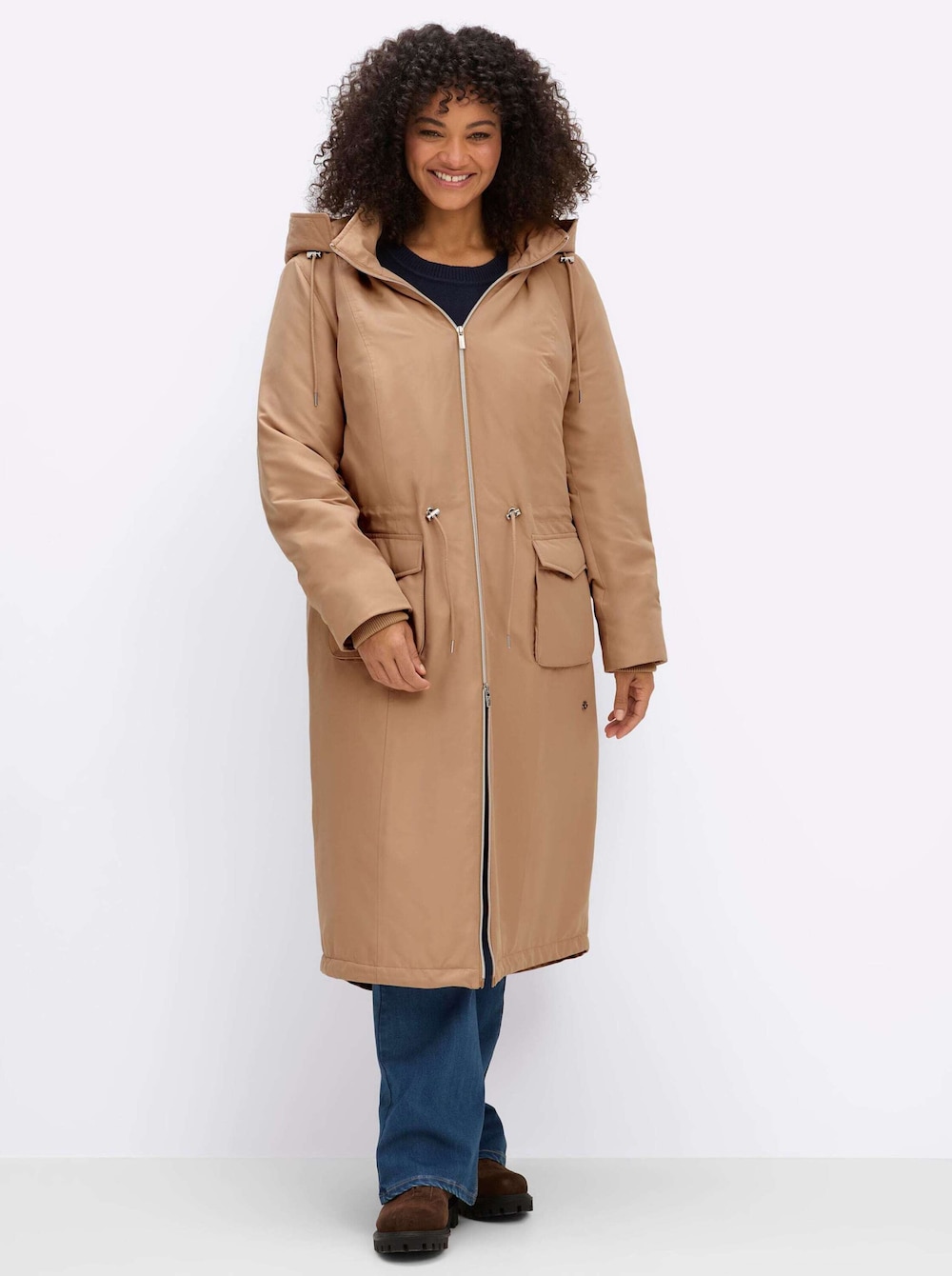 Mantel Mantel in Parka-Optik Stehkragen