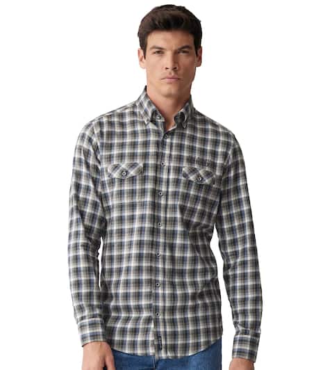 Flanellhemd kariert Casual Fit
