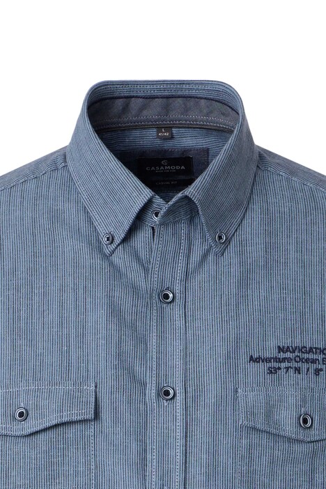 Leinenhemd Kurzarm gestreift Casual Fit
