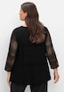 Spitzenshirt 3/4-Arm-Shirt aus elastischer Spitze, gefüttert 3/4-Arm Uni Ohne Kragen