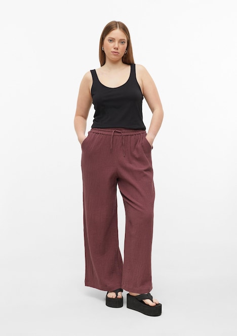 Musselin Hose mit weitem Bein und Elastikbund