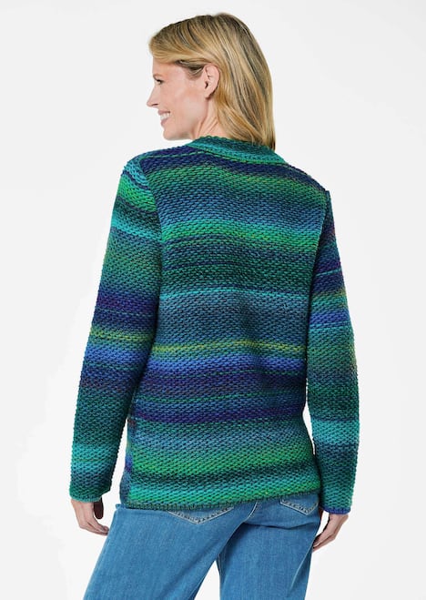 Multicolor Woll-Jacke mit Stehkragen