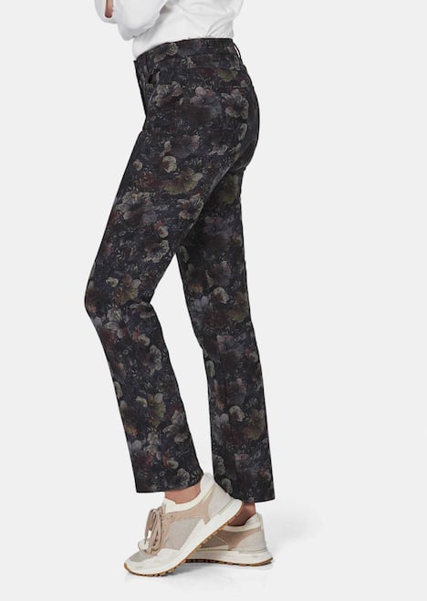 GOLDNER Broek met print Gedessineerde broek met uniek bloemenpatroon
