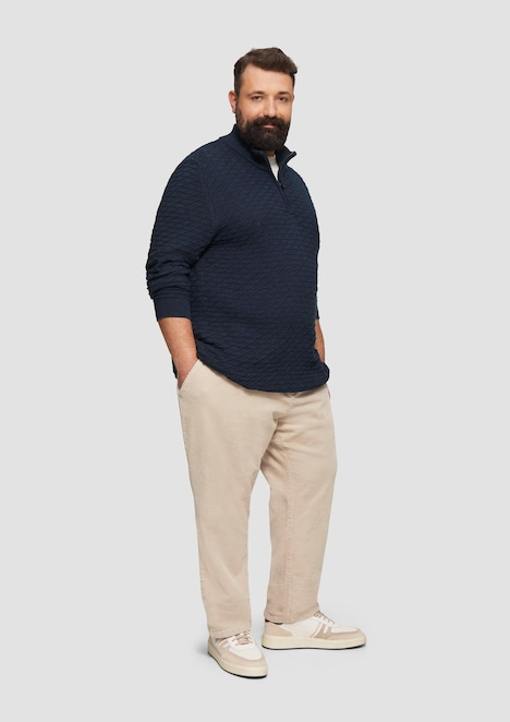 Strukturierter Pullover mit Half-Zip