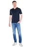 Herren Strick Polo-Shirt , Saphirblau