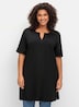 Longshirt Kurzarm Uni Ohne Kragen