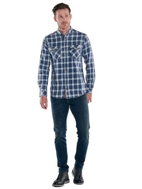 engbers Herren Langarm-Hemd aus Twill , Indigoblau