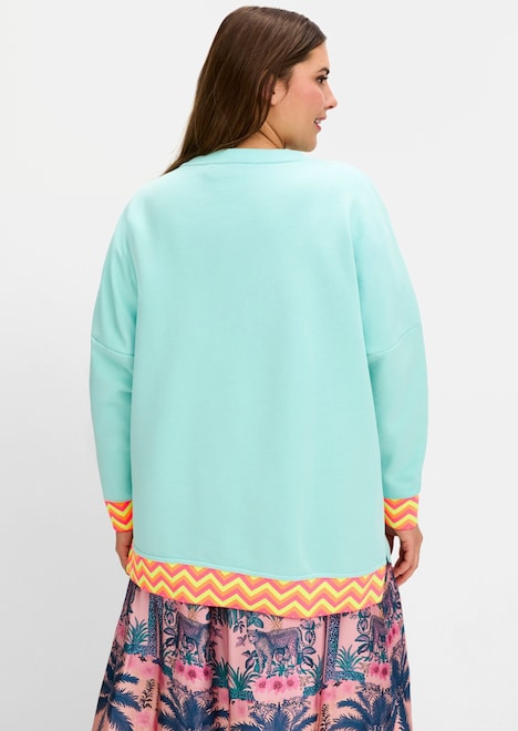 Sweatshirt Langarm Sonstiges Muster Ohne Kragen