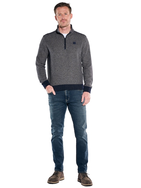 Herren Sweatshirt Stehbund , Saphirblau