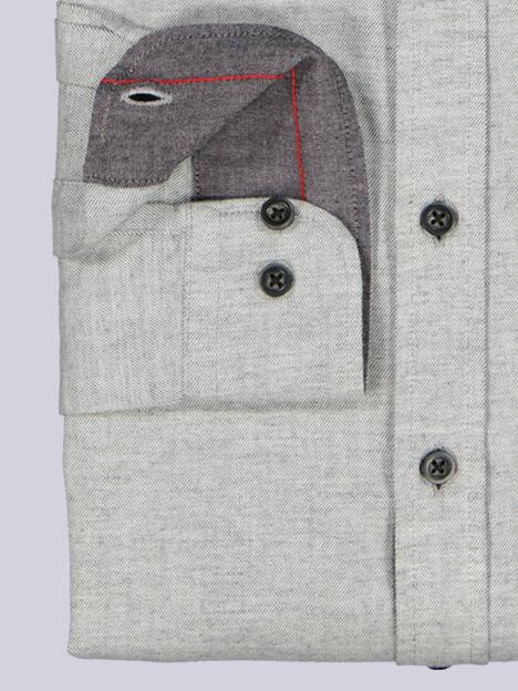 engbers Herren Lnagarm-Hemd uni , Silbergrau