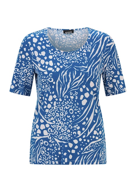 Viskoseshirt in modischem Animal Print
