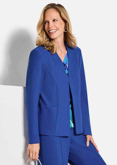 Viskoseblazer in Piqué-Optik