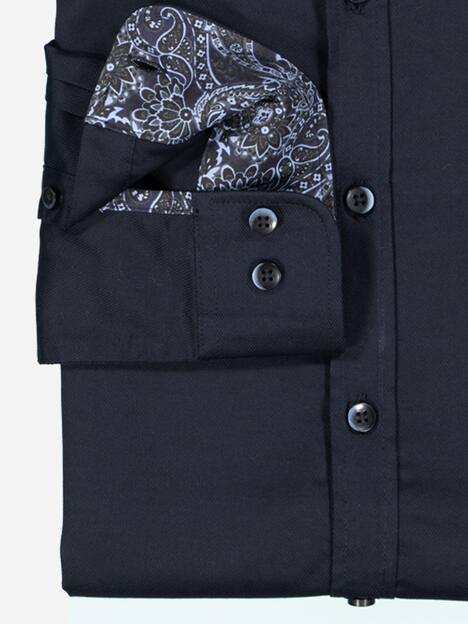 engbers Herren Langarm-Hemd uni , Marineblau