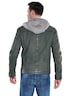 engbers Herren Lederjacke mit abnehmbarer Kapuze , Oliv