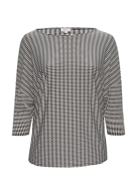 Strukturiertes Shirt mit Fledermausärmeln