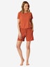 Schiesser Damen Pyjamahose Mix Relax terracotta