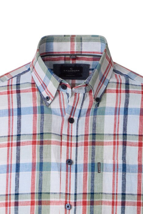 Leinenhemd kurzarm kariert Casual Fit