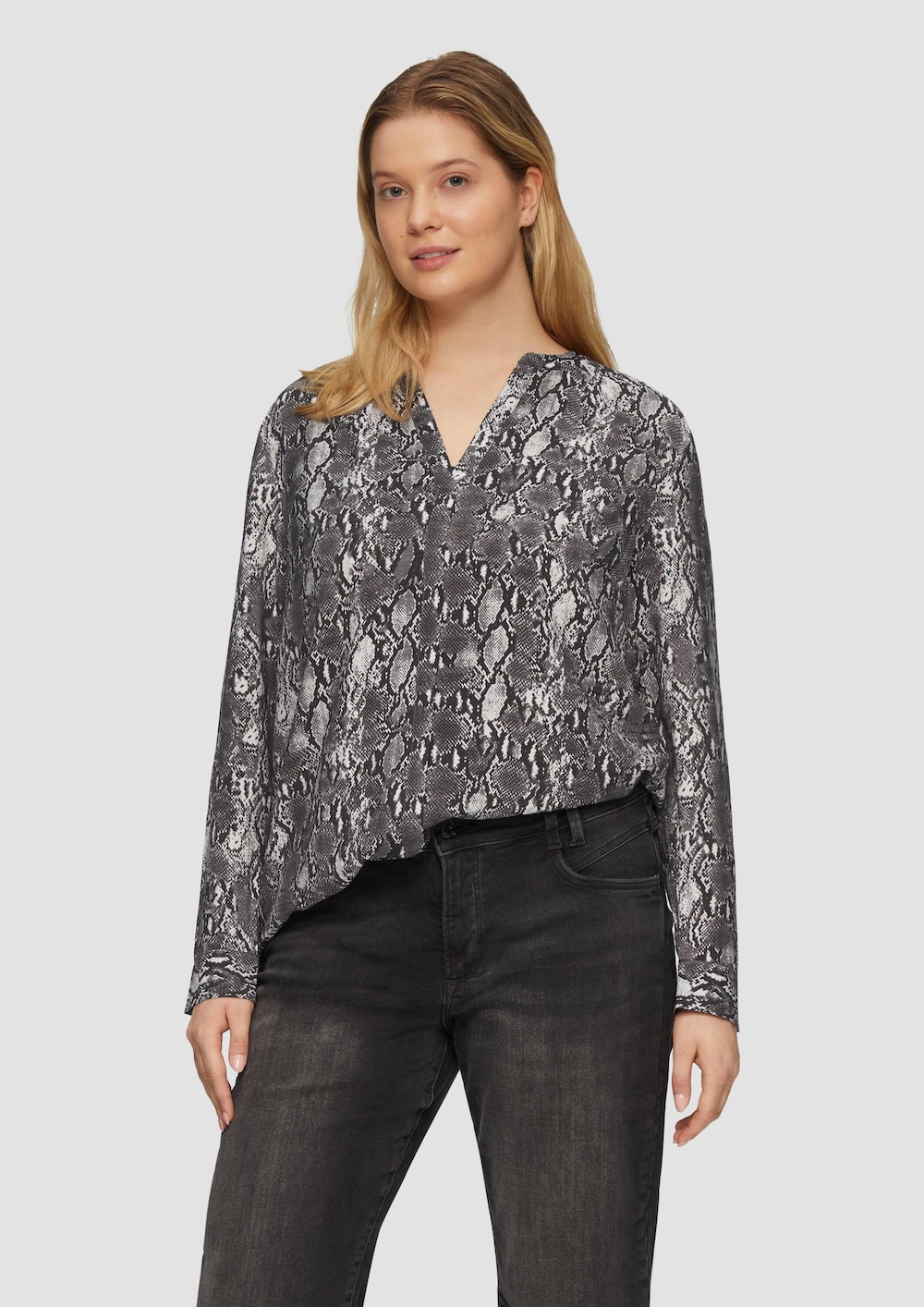 Bluse mit Animal-Print aus Viskosemix