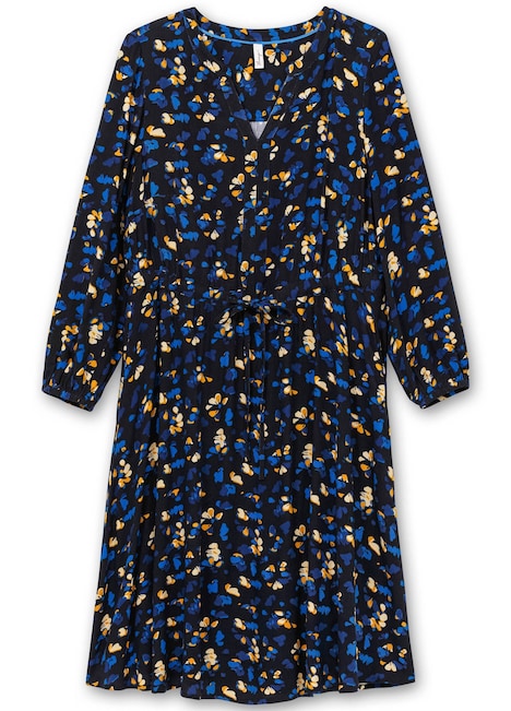Druckkleid Langarm Sonstiges Muster Ohne Kragen