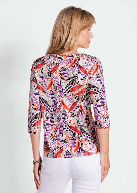Druckshirt aus Jersey mit Halbarm
