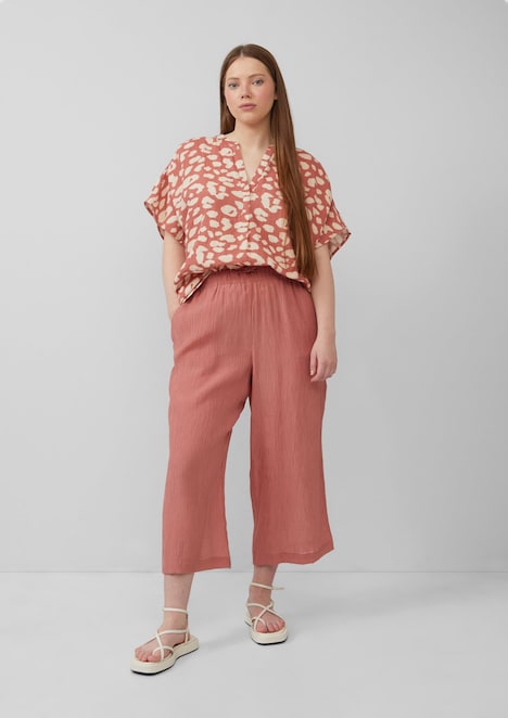 Doubleface-Bluse mit Raffung