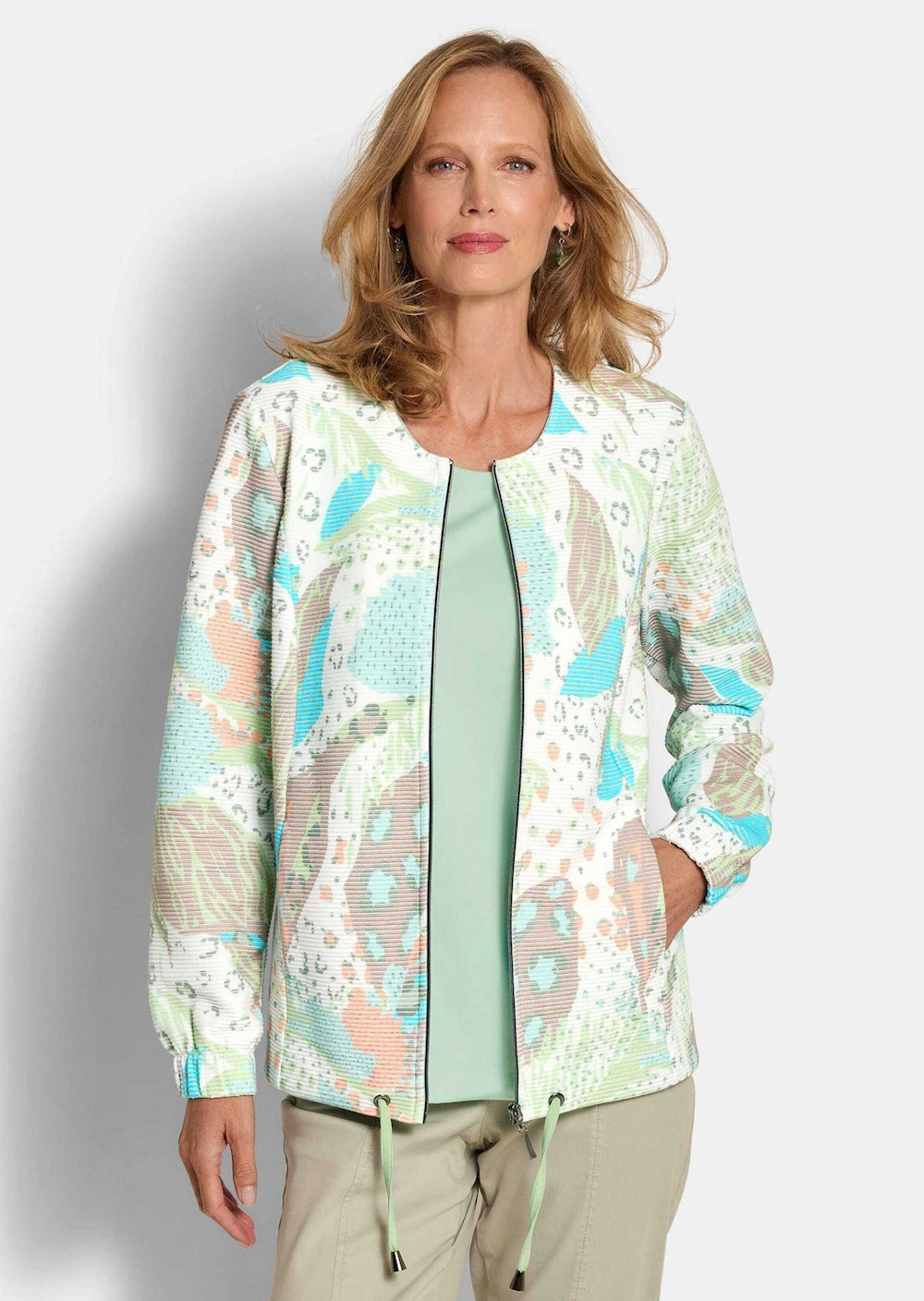 Printjacke mit Ottomanstruktur