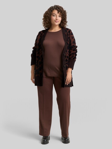Loose Fit Cardigan mit Leo-Muster
