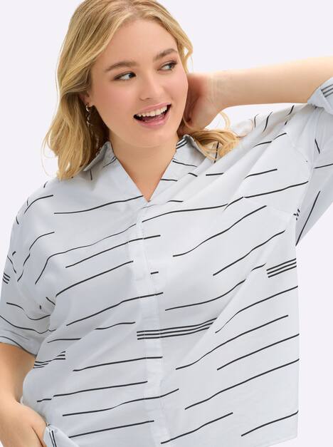 Bluse Langarm Sonstiges Muster Hemdkragen