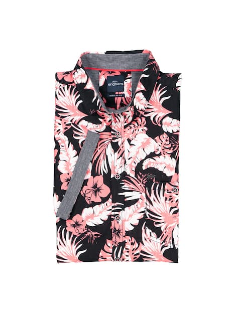 engbers Herren Kurzarm-Hemd gemustert , Hellrot