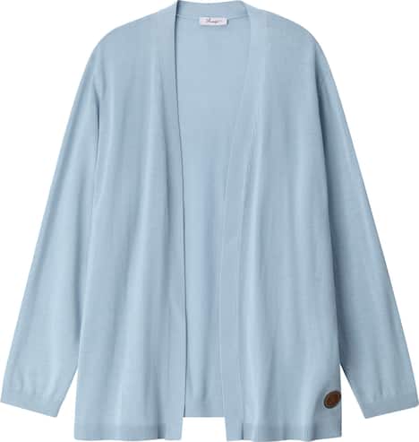 Strickjacke Langarm Feinstrick Ohne Kragen