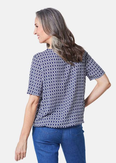 Halbarm Viskosebluse mit Allover-Print