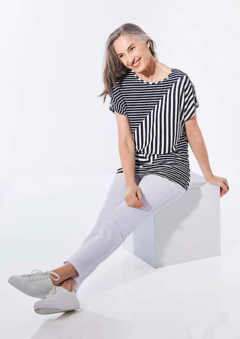 Shirt mit U-Boot-Ausschnitt