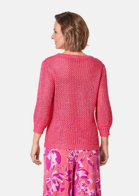 Femininer Pullover in Netzoptik mit Pailletten