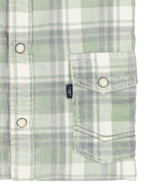 Herren Kurzarm-Hemd kariert , Hellgruen
