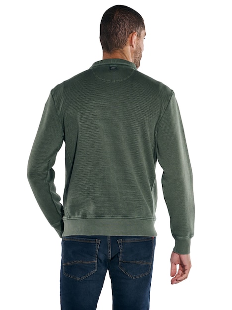 engbers Herren Sweatjacke strukturiert , Khaki