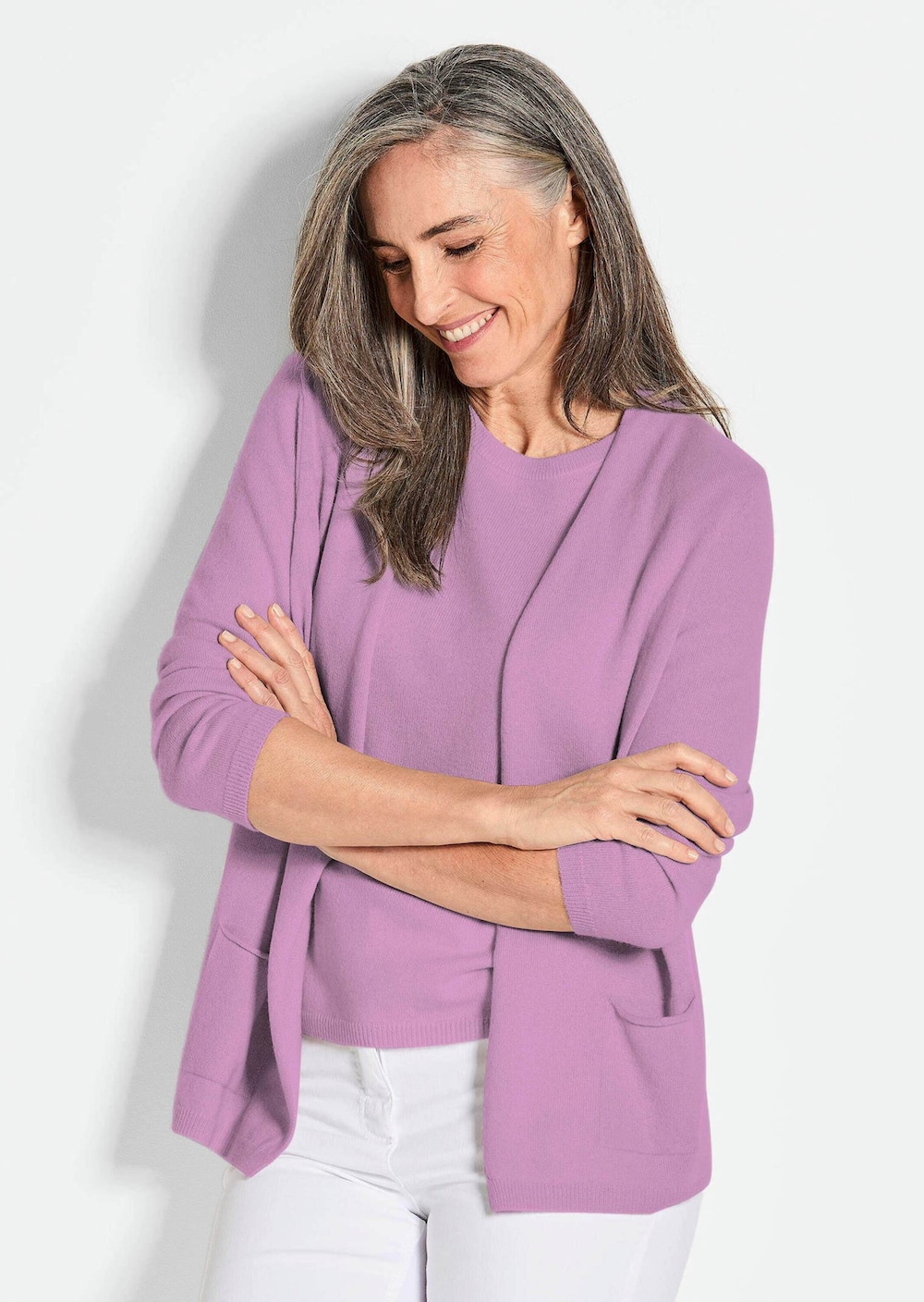 Cardigan in langer offener Form