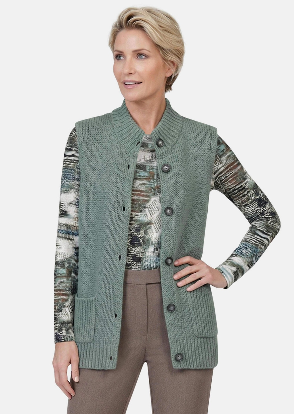 Gebreid vest met knoopsluiting
