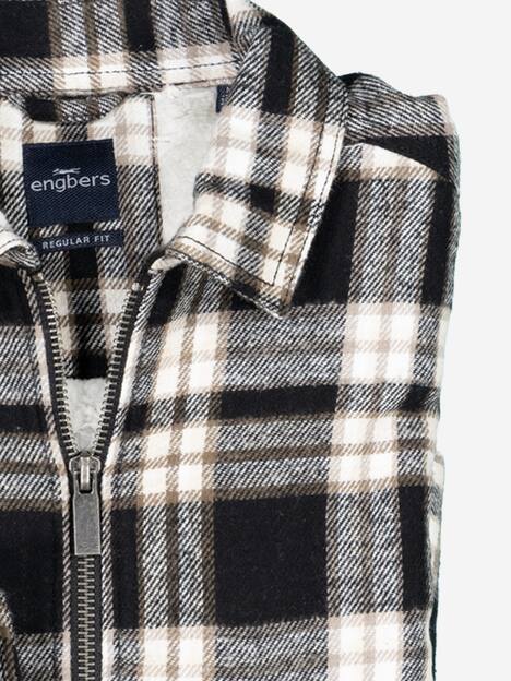engbers Herren Overshirt kariert , Schwarz