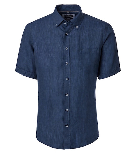 Leinenhemd Kurzarm uni Casual Fit