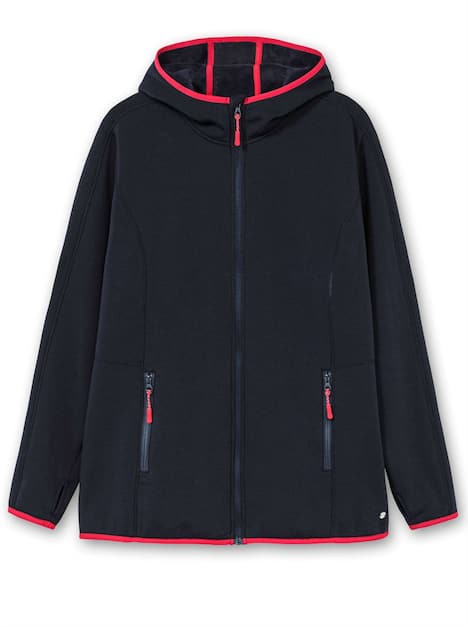 Fleecejacke Langarm Uni Stegkragen