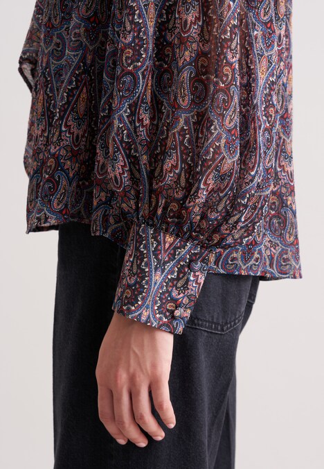 Damen Ausgestellte Bluse - Druck