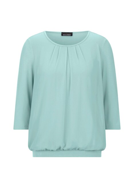 Chiffon-Shirt mit 3/4-Arm, Rundhals