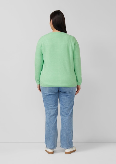 Flauschige Baumwollmix-Strickjacke